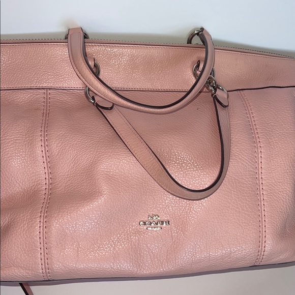 COACH EDIE SATCHEL  PINK BLUSH PEBBLED LEATHER - Picture 7 of 11
